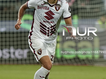 Samuele Ricci of Torino FC participates in the Serie A TIM match between Cagliari Calcio and Torino FC in Italy on October 20, 2024. (