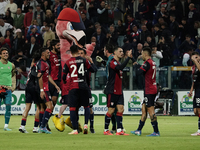 The team of Cagliari celebrates during the Serie A TIM match between Cagliari Calcio and Torino FC in Italy on October 20, 2024 (