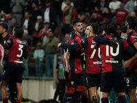 The team of Cagliari celebrates during the Serie A TIM match between Cagliari Calcio and Torino FC in Italy on October 20, 2024 (