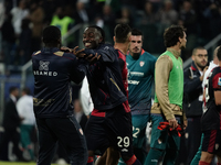 The team of Cagliari celebrates during the Serie A TIM match between Cagliari Calcio and Torino FC in Italy on October 20, 2024 (