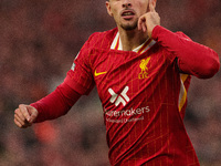 Liverpool's Curtis Jones celebrates after scoring their second goal during the Premier League match between Liverpool and Chelsea at Anfield...