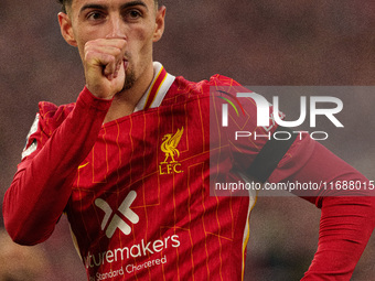 Liverpool's Curtis Jones celebrates after scoring their second goal during the Premier League match between Liverpool and Chelsea at Anfield...