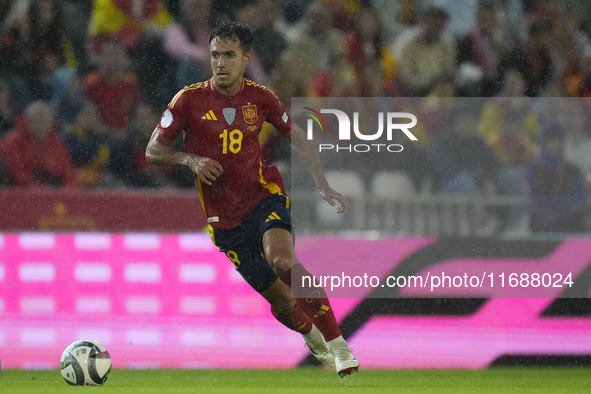 Martin Zubimendi defensive midfield of Spain and Real Sociedad during the UEFA Nations League 2024/25 League A Group A4 match between Spain...