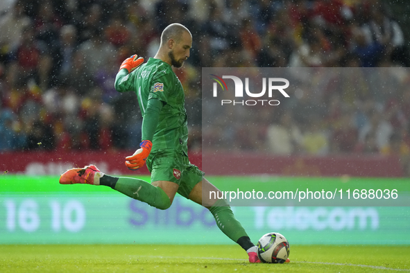 Predrag Rajkovic goalkeeper of Serbia and Al-Ittihad Club during the UEFA Nations League 2024/25 League A Group A4 match between Spain and S...