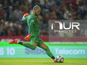 Predrag Rajkovic goalkeeper of Serbia and Al-Ittihad Club during the UEFA Nations League 2024/25 League A Group A4 match between Spain and S...