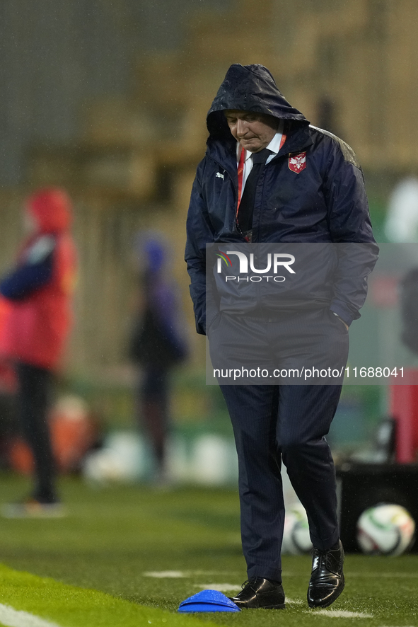 Dragan Stojkovic head coach of Serbia during the UEFA Nations League 2024/25 League A Group A4 match between Spain and Serbia at Estadio Nue...