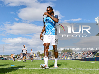 Frank Anguissa stands before the Serie A match between Empoli FC and SSC Napoli in Empoli, Italy, on February 20, 2024, at the Carlo Castell...