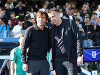 Antonio Conte, manager of SSC Napoli, and Roberto D'Aversa, head coach of Empoli FC, during the Serie A TIM match between Empoli FC and SSC...