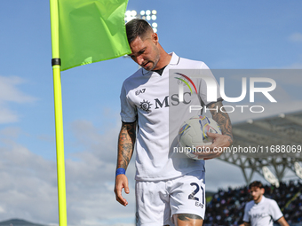 Matteo Politano participates in the Serie A match between Empoli FC and SSC Napoli in Empoli, Italy, on February 20, 2024, at the Carlo Cast...