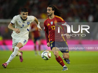 Marc Cucurella left-Back of Spain and Chelsea FC during the UEFA Nations League 2024/25 League A Group A4 match between Spain and Serbia at...