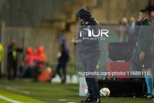 Dragan Stojkovic head coach of Serbia during the UEFA Nations League 2024/25 League A Group A4 match between Spain and Serbia at Estadio Nue...