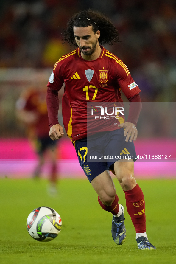 Marc Cucurella left-Back of Spain and Chelsea FC during the UEFA Nations League 2024/25 League A Group A4 match between Spain and Serbia at...