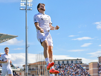 Khvicha Kvaratskhelia celebrates with teammates after scoring a goal during the Serie A match between Empoli FC and SSC Napoli in Empoli, It...