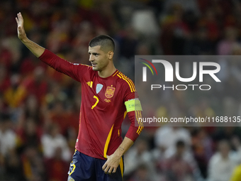 Alvaro Morata centre-forward of Spain and AC Milan during the UEFA Nations League 2024/25 League A Group A4 match between Spain and Serbia a...