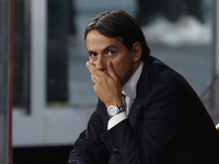 Simone Inzaghi coaches Inter during the Serie A soccer match between AS Roma and Inter FC at Stadio Olimpico in Rome, Italy, on October 20,...