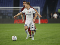 Inter's Nicolo Barella participates in the Serie A soccer match between AS Roma and Inter FC at Stadio Olimpico in Rome, Italy, on October 2...