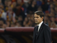 Simone Inzaghi coaches Inter during the Serie A soccer match between AS Roma and Inter FC at Stadio Olimpico in Rome, Italy, on October 20,...