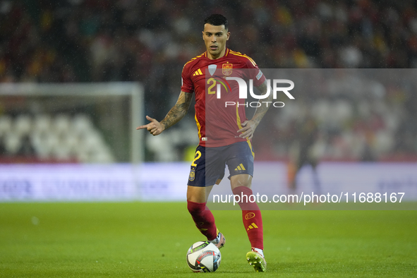 Pedro Porro right-back of Spain and Tottenham Hotspur during the UEFA Nations League 2024/25 League A Group A4 match between Spain and Serbi...