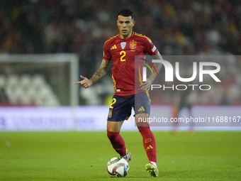 Pedro Porro right-back of Spain and Tottenham Hotspur during the UEFA Nations League 2024/25 League A Group A4 match between Spain and Serbi...