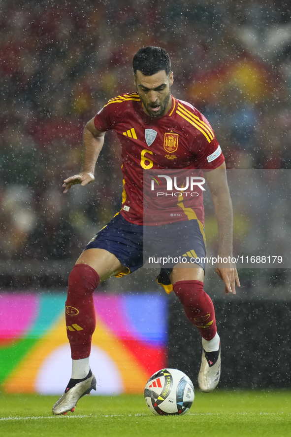 Mikel Merino central midfield of Spain and Arsenal FC during the UEFA Nations League 2024/25 League A Group A4 match between Spain and Serbi...