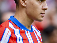 Nahuel Molina of Atletico de Madrid enters the field during the La Liga EA Sports 2024/25 football match between Atletico de Madrid and CD L...