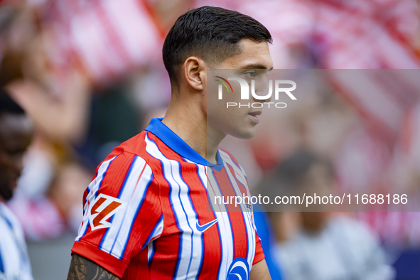 Nahuel Molina of Atletico de Madrid enters the field during the La Liga EA Sports 2024/25 football match between Atletico de Madrid and CD L...