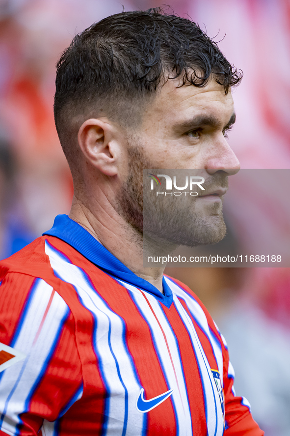 Javi Galan of Atletico de Madrid enters the field during the La Liga EA Sports 2024/25 football match between Atletico de Madrid and CD Lega...