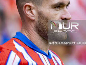 Javi Galan of Atletico de Madrid enters the field during the La Liga EA Sports 2024/25 football match between Atletico de Madrid and CD Lega...