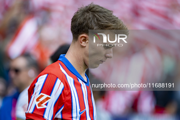 Pablo Barrios of Atletico de Madrid enters the field during the La Liga EA Sports 2024/25 football match between Atletico de Madrid and CD L...