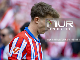 Pablo Barrios of Atletico de Madrid enters the field during the La Liga EA Sports 2024/25 football match between Atletico de Madrid and CD L...