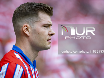 Alexander Sorloth of Atletico de Madrid enters the field during the La Liga EA Sports 2024/25 football match between Atletico de Madrid and...