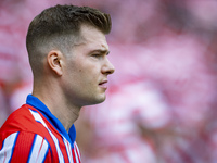 Alexander Sorloth of Atletico de Madrid enters the field during the La Liga EA Sports 2024/25 football match between Atletico de Madrid and...