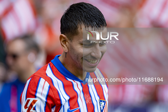 Angel Correa of Atletico de Madrid enters the field during the La Liga EA Sports 2024/25 football match between Atletico de Madrid and CD Le...