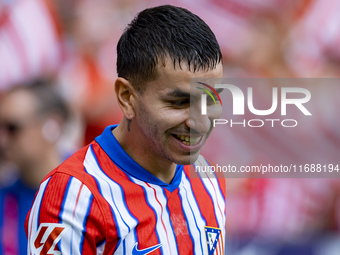 Angel Correa of Atletico de Madrid enters the field during the La Liga EA Sports 2024/25 football match between Atletico de Madrid and CD Le...