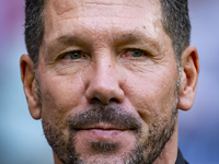 Diego Pablo Simeone, head coach of Atletico de Madrid, enters the field during the La Liga EA Sports 2024/25 football match between Atletico...