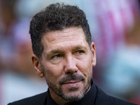 Diego Pablo Simeone, head coach of Atletico de Madrid, enters the field during the La Liga EA Sports 2024/25 football match between Atletico...