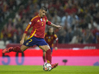 Alvaro Morata centre-forward of Spain and AC Milan shooting to goal during the UEFA Nations League 2024/25 League A Group A4 match between S...