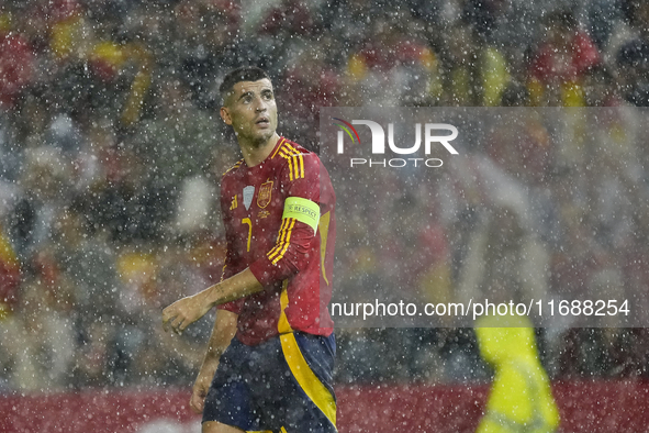 Alvaro Morata centre-forward of Spain and AC Milan during the UEFA Nations League 2024/25 League A Group A4 match between Spain and Serbia a...