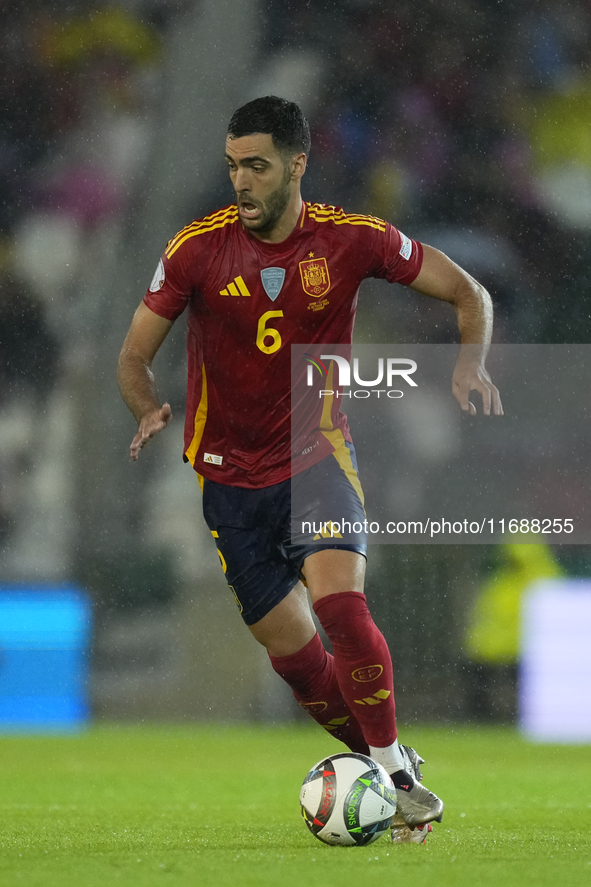 Mikel Merino central midfield of Spain and Arsenal FC during the UEFA Nations League 2024/25 League A Group A4 match between Spain and Serbi...