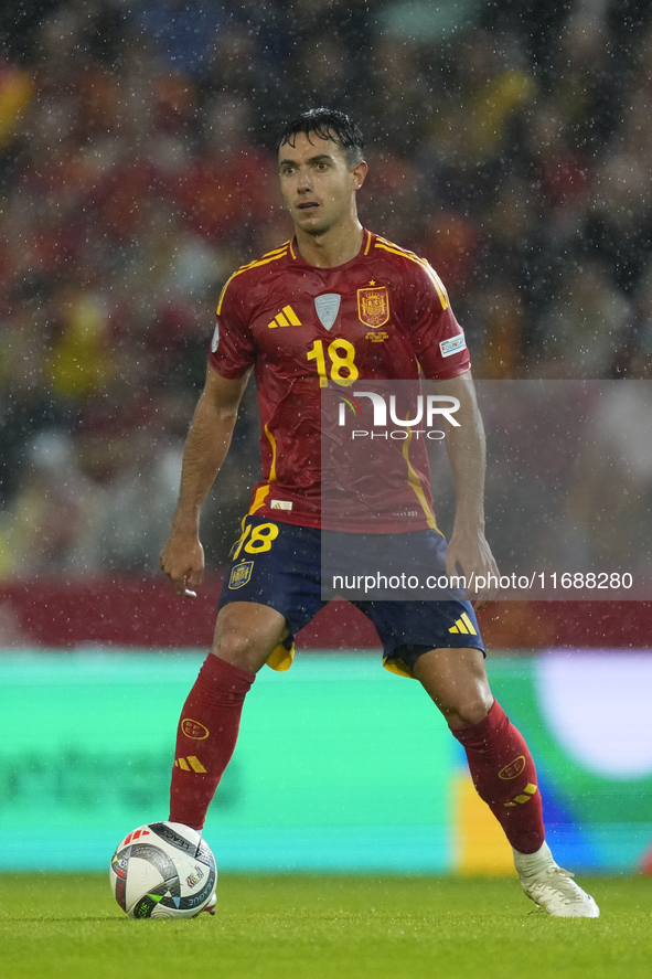 Martin Zubimendi defensive midfield of Spain and Real Sociedad during the UEFA Nations League 2024/25 League A Group A4 match between Spain...