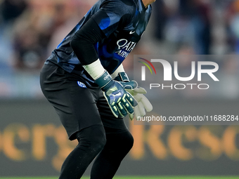 Yann Sommer of FC Internazionale looks on during the Serie A Enilive match between AS Roma and FC Internazionale at Stadio Olimpico on Octob...