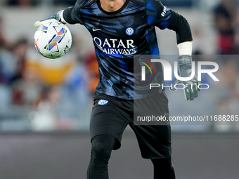 Yann Sommer of FC Internazionale looks on during the Serie A Enilive match between AS Roma and FC Internazionale at Stadio Olimpico on Octob...