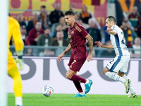 Lorenzo Pellegrini of AS Roma during the Serie A Enilive match between AS Roma and FC Internazionale at Stadio Olimpico on October 20, 2024...