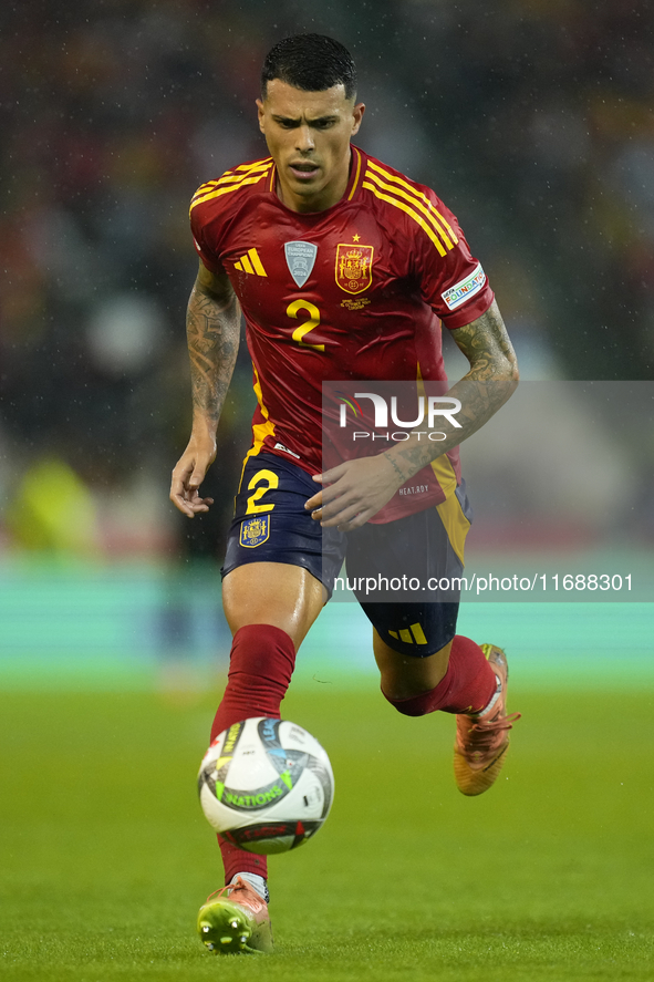 Pedro Porro right-back of Spain and Tottenham Hotspur during the UEFA Nations League 2024/25 League A Group A4 match between Spain and Serbi...