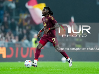 Manu Kone' of AS Roma during the Serie A Enilive match between AS Roma and FC Internazionale at Stadio Olimpico on October 20, 2024 in Rome,...