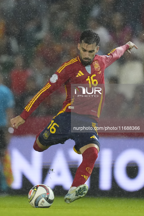 Alex Baena left winger of Spain and Villarreal CF shooting to goal during the UEFA Nations League 2024/25 League A Group A4 match between Sp...