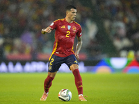 Pedro Porro right-back of Spain and Tottenham Hotspur controls the ball during the UEFA Nations League 2024/25 League A Group A4 match betwe...