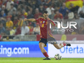 Fabian Ruiz of Spain and central midfield of Spain and Paris Saint-Germain does passed during the UEFA Nations League 2024/25 League A Group...