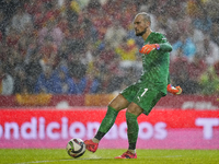 Predrag Rajkovic goalkeeper of Serbia and Al-Ittihad Club does passed during the UEFA Nations League 2024/25 League A Group A4 match between...