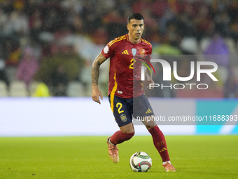 Pedro Porro right-back of Spain and Tottenham Hotspur during the UEFA Nations League 2024/25 League A Group A4 match between Spain and Serbi...